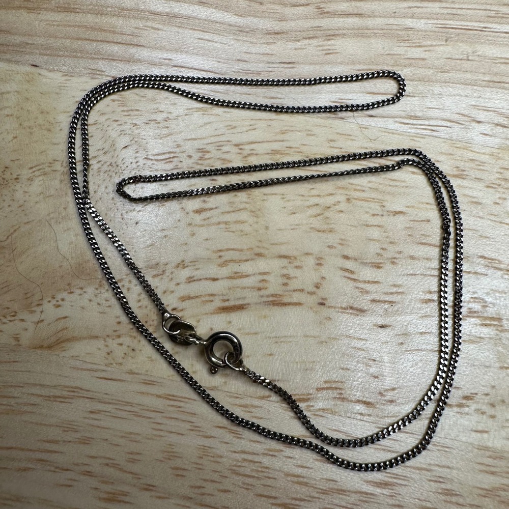 Italy 925 Sterling Silver Curb Link Chain Necklace 20 Inch‎ 2.00g Fine Jewelry